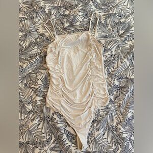 Maisie White Rutched Bodysuit